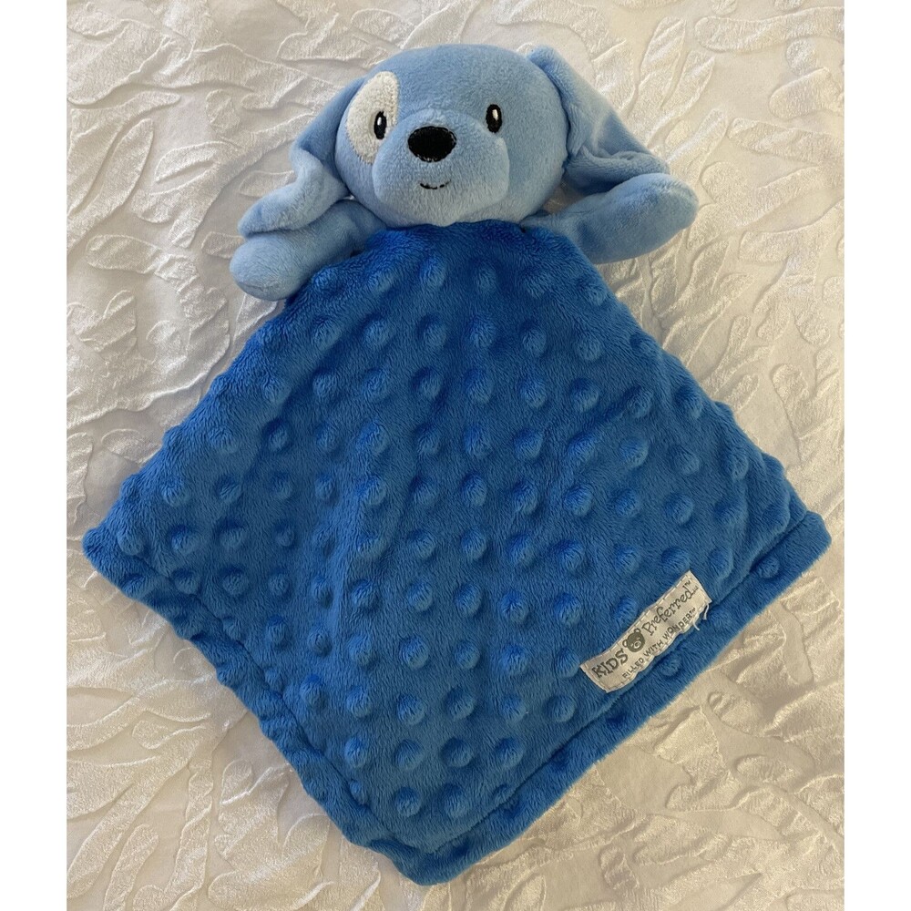 Kids Preferred Puppy Dog Baby Blanket Blue Textured Plush Security Lovey Minky - Picture 2 of 9